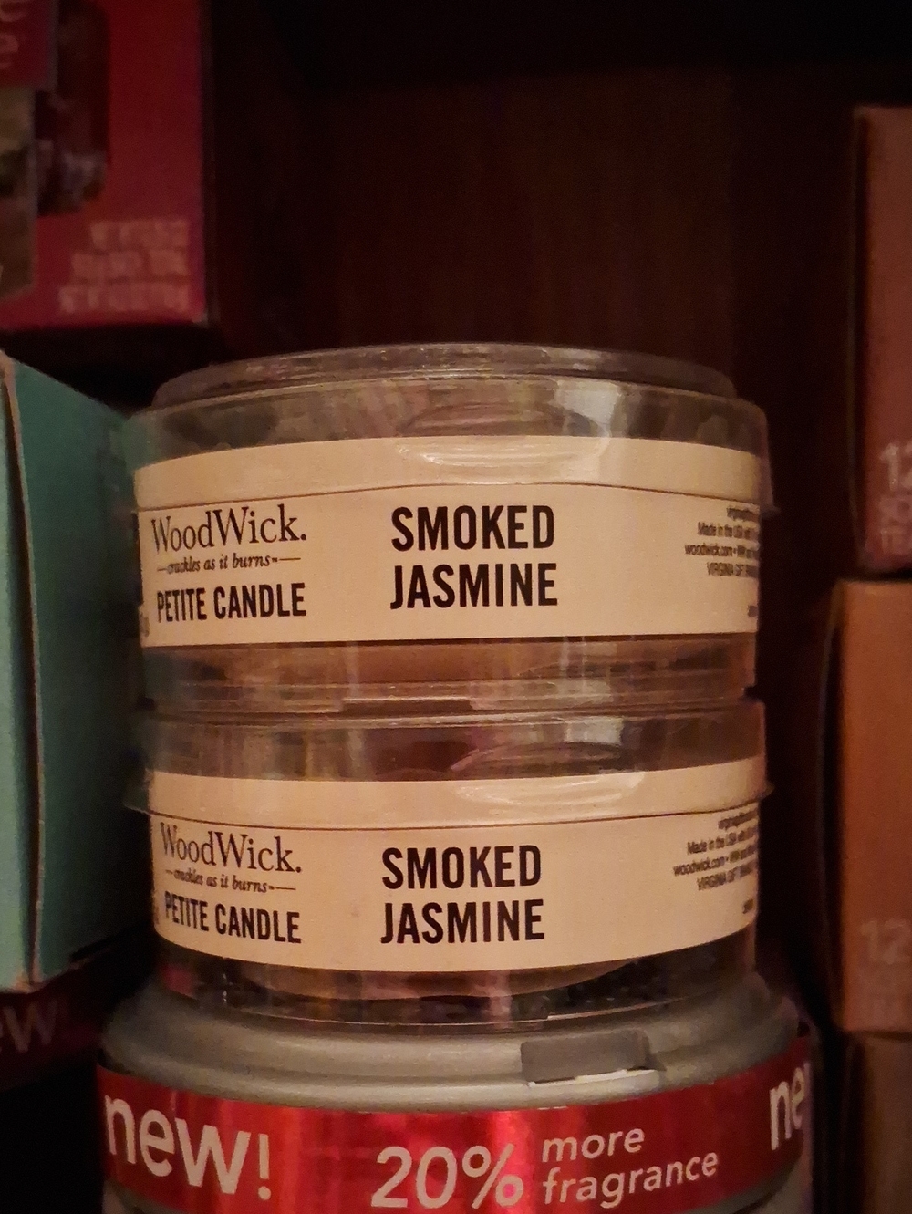 2 WoodWick Smoked Jasmine Petite Candle - Cream Label